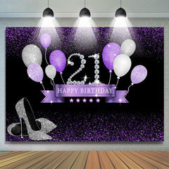 Funkeln High Heels 21.St Geburtstag Hintergrund Mit Ballon