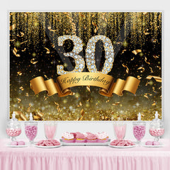 Gold Und Schwarz Bokeh Diamant 30 Geburtstag Hintergrund