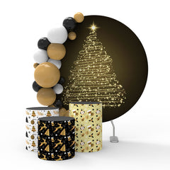 Gold Funkeln Weihnachten Baum Schwarz Party Hintergrund Bausatz