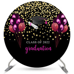 Gold Funkeln Lila Luftballons Schwarz Runden Grad Hintergrund