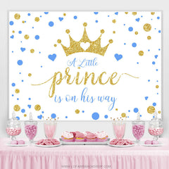 Lofaris Gold Little Prince Is On His Way Baby Shower Backdrop