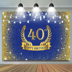 Golden Funkeln Und Marine Blau 40 Geburtstag Hintergrund