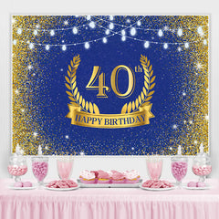 Golden Funkeln Und Marine Blau 40 Geburtstag Hintergrund