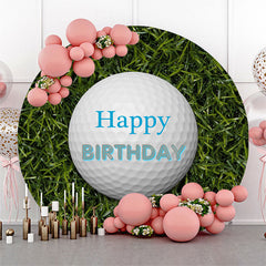 Golf Ball Grün Gras Glücklich Geburtstag Runden Hintergrund