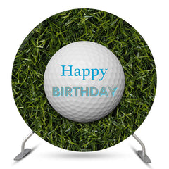 Golf Ball Grün Gras Glücklich Geburtstag Runden Hintergrund