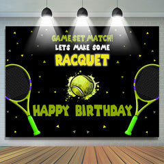 Schläger Tennis Sport Schwarz Happy Birthday Hintergrund