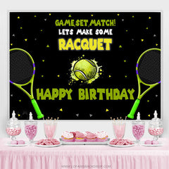 Schläger Tennis Sport Schwarz Happy Birthday Hintergrund