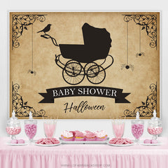 Halloween Thema Schwarz Und Khaki Babydusche Hintergrund