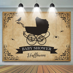 Halloween Thema Schwarz Und Khaki Babydusche Hintergrund