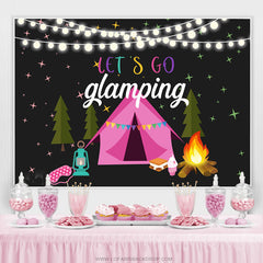 Lasst uns Gehen Glamping Mond Nacht Stern Geburtstag Hintergrund