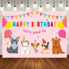 Lets Paw-ty Rosa Ballon Alles Gute zum Geburtstag Hintergrund