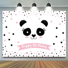 Licht Rosa Punkte Schön Panda Glücklich Geburtstag Hintergrund