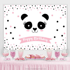 Licht Rosa Punkte Schön Panda Glücklich Geburtstag Hintergrund