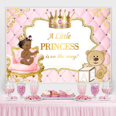 Wenig Prinzessin Und Teddy Tragen babydusche Hintergrund