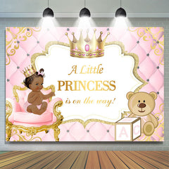 Wenig Prinzessin Und Teddy Tragen babydusche Hintergrund