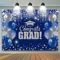 Marine Blau Silber Funkeln Gratulieren Grad Party Hintergrund