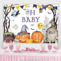 Oh Baby Halloween Pumpking Thema Babydusche Hintergrund