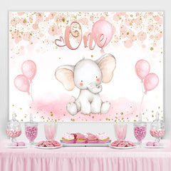 Eins Elefant Rosa Ballon Geburtstag Hintergrund für Baby