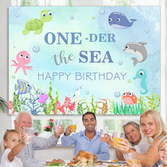 Oneder Der Meer Tier Glücklich Geburtstag Wasser Hintergrund