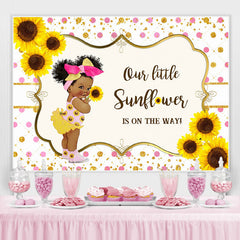 Sonnenblumen Mit Rosa Stelle Funkeln babydusche Hintergrund