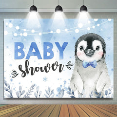 Pinguin Blau Winter babydusche Hintergrund für Party