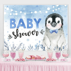 Pinguin Blau Winter babydusche Hintergrund für Party