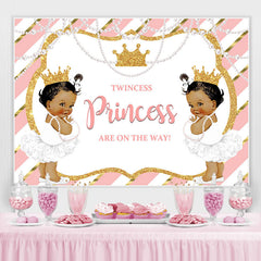 Rosa Und Gold Zwillingsschwester Prinzessin babydusche Hintergrund