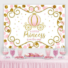 Rosa Und Golden Kürbis Prinzessin Baby Dusche Hintergrund