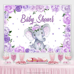 Lila Blumen Schön Elefant Babydusche Hintergrund