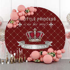 Rot Und Silber Prinzessin Baby Dusche Kreis Hintergrund