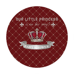 Rot Und Silber Prinzessin Baby Dusche Kreis Hintergrund