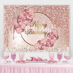 Rose Gold Rosa Blume Und Diamant Geburtstag Hintergrund