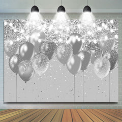 Silber Bokeh Funkeln Luftballons Glücklich Geburtstag Hintergrund