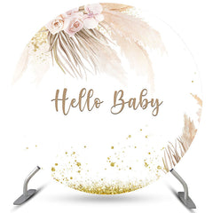 Weich Licht Rosa Blumen Runden Baby Dusche Hintergrund