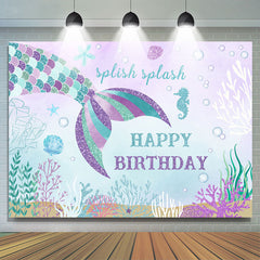 Splish Splash Meerjungfrau Meer Thema Alles Gute zum Geburtstag Hintergrund