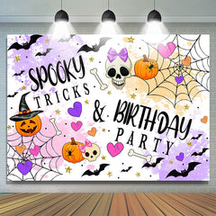 Gespenstisch Tricks Und Geburtstag Party Halloween Hintergrund