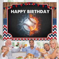 Starke Baseball Flagge  alles Gute zum Geburtstag Party Hintergrund