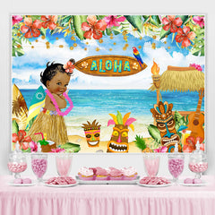 Sommer Aloha Luau Party Strand Blumen Baby Hintergrund