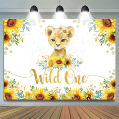 Sonnenblumen Und Leopard Funkeln Wild 1 Geburtstag Hintergrund