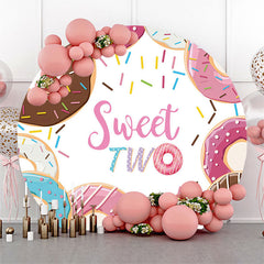 Süß Zwei Donuts Runden Geburtstag Hintergrund Abdeckung