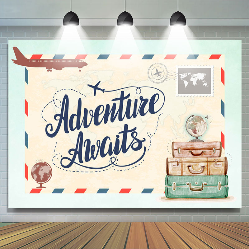 Lofaris The Adventure Awaits Plane Themed Baby Shower Backdrop