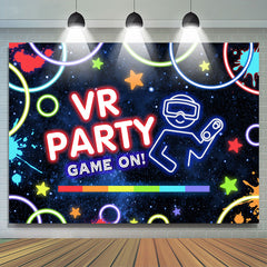 Vr Spiel auf Graffiti Glücklich Geburtstags Party Hintergrund