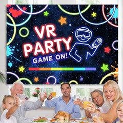 Vr Spiel auf Graffiti Glücklich Geburtstags Party Hintergrund