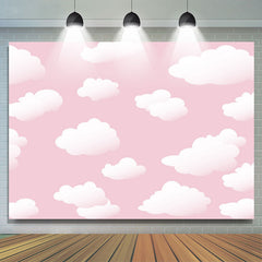 Weiss Wolke Rosa Himmel Einfach Babydusche Party Hintergrund