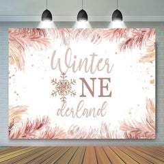 Winter Eins Derland Schneeflocke Glücklich Geburtstag Hintergrund
