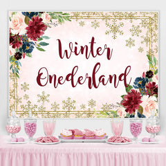 Winter Onederland Golden Schnee 1 Geburtstag Hintergrund