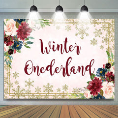 Winter Onederland Golden Schnee 1 Geburtstag Hintergrund