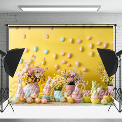 Gelb Wand Blumen Gold Eier Foto Ostern Hintergrund